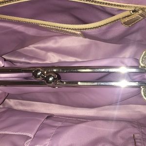 Coach bag Lilac Light Purple Pretty tartan gold lavender pattern sparkly